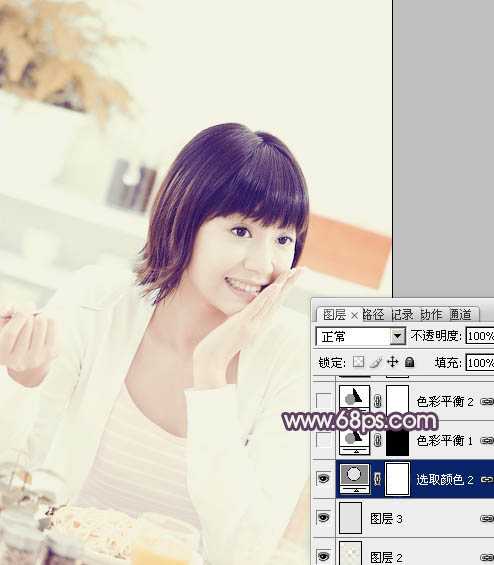‘Photoshop将室内图片调制出淡淡的黄灰色效果‘