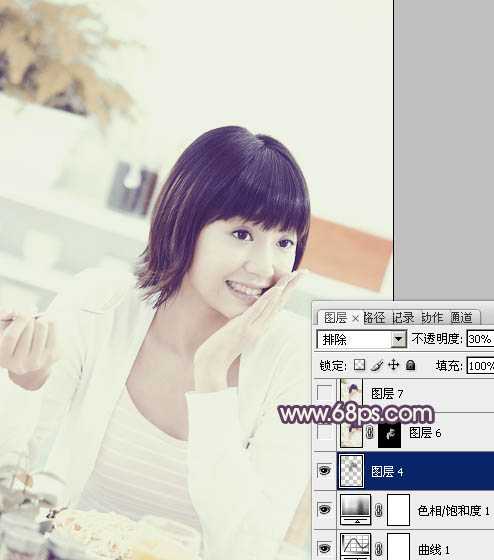 ‘Photoshop将室内图片调制出淡淡的黄灰色效果‘