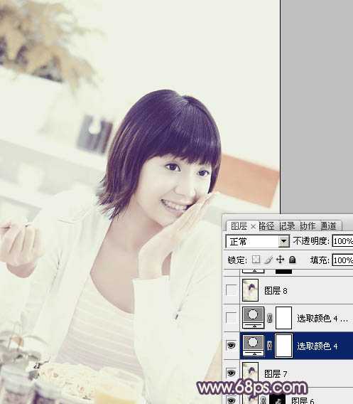 ‘Photoshop将室内图片调制出淡淡的黄灰色效果‘