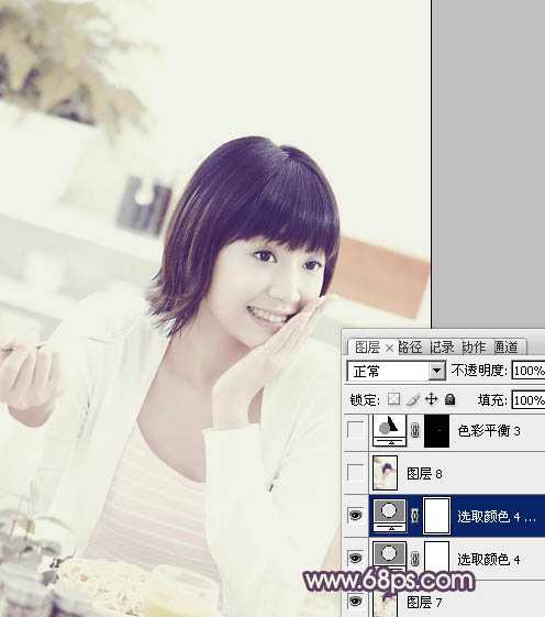 ‘Photoshop将室内图片调制出淡淡的黄灰色效果‘