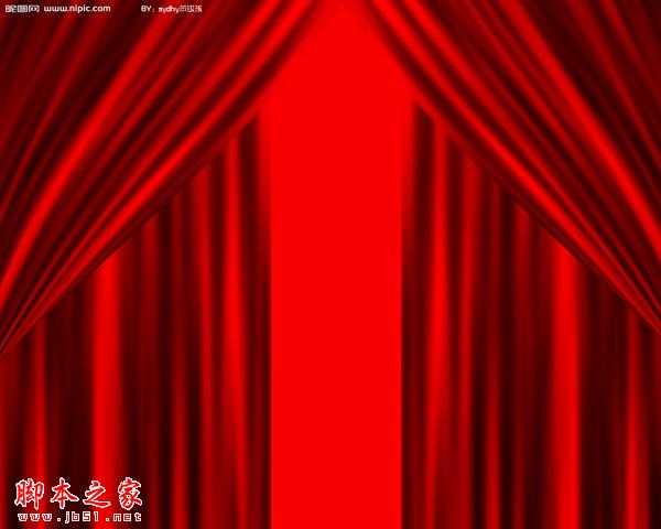 ‘photoshop使用滤镜快速制作红色幕布‘