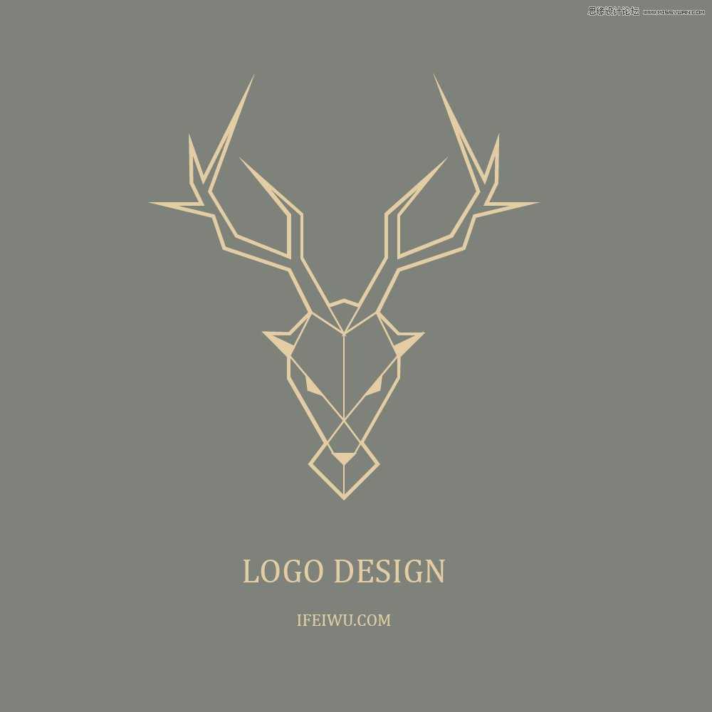 Illustrator绘制简约时尚的鹿形LOGO教程,PS教程,思缘教程网