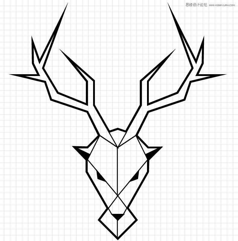 Illustrator绘制简约时尚的鹿形LOGO教程,PS教程,思缘教程网