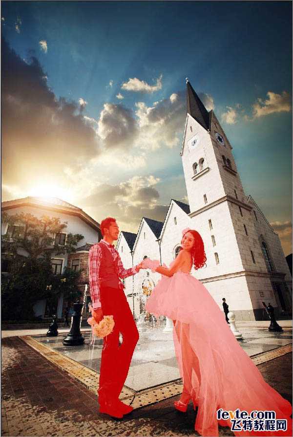 ‘ps处理婚纱照前后虚实模糊效果‘