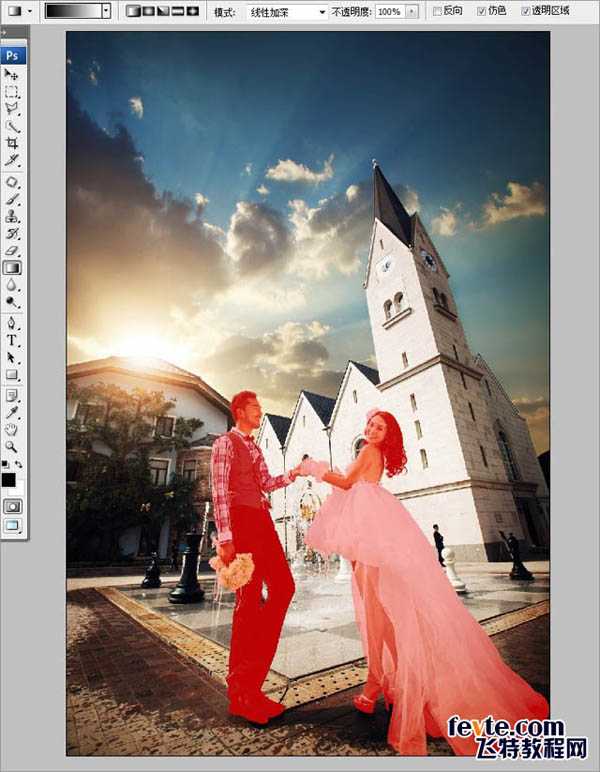 ‘ps处理婚纱照前后虚实模糊效果‘