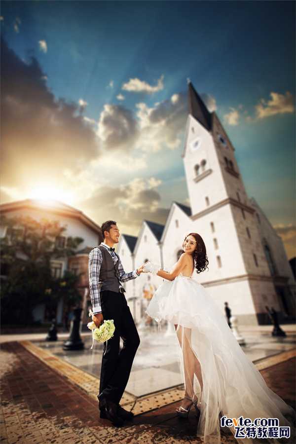 ‘ps处理婚纱照前后虚实模糊效果‘