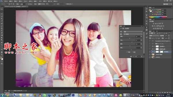 ‘Photoshop为室内人像调出流行的淡紫色‘