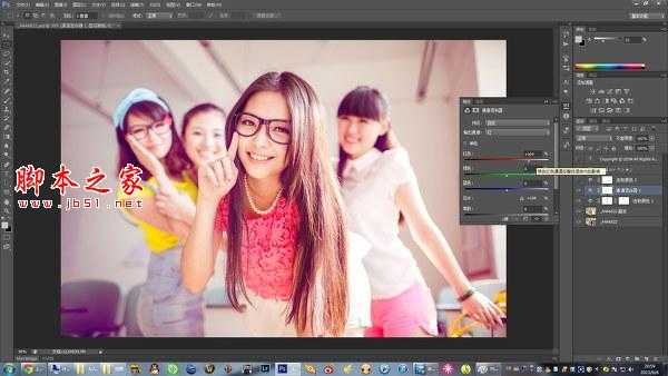 ‘Photoshop为室内人像调出流行的淡紫色‘