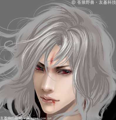 ‘photoshop手绘《黑暗伯爵》数位板奇幻贵族吸血鬼插画效果‘