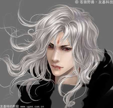 ‘photoshop手绘《黑暗伯爵》数位板奇幻贵族吸血鬼插画效果‘