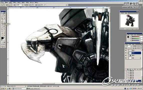 ‘photoshop利用汽车零件合成逼真超酷的变形金刚‘