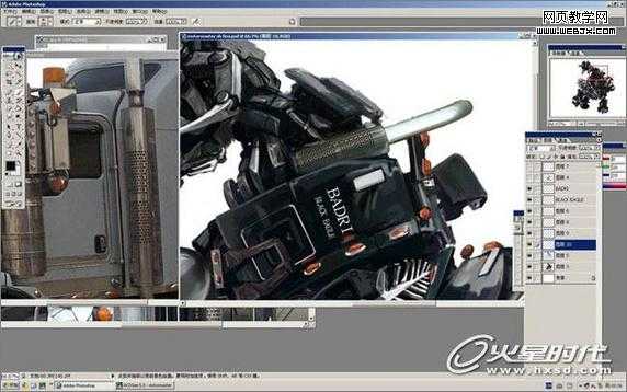 ‘photoshop利用汽车零件合成逼真超酷的变形金刚‘