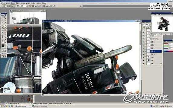 ‘photoshop利用汽车零件合成逼真超酷的变形金刚‘