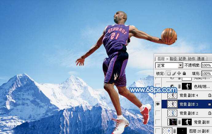 ‘photoshop合成制作超酷的灌篮冰人‘