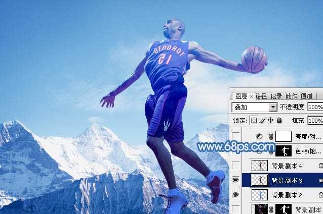 ‘photoshop合成制作超酷的灌篮冰人‘