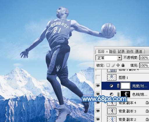 ‘photoshop合成制作超酷的灌篮冰人‘