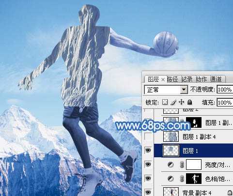 ‘photoshop合成制作超酷的灌篮冰人‘