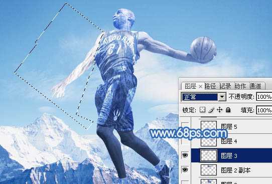 ‘photoshop合成制作超酷的灌篮冰人‘