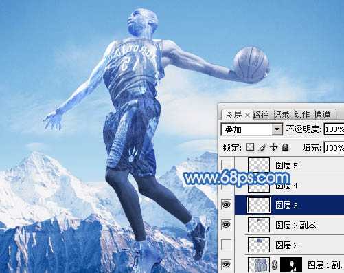 ‘photoshop合成制作超酷的灌篮冰人‘