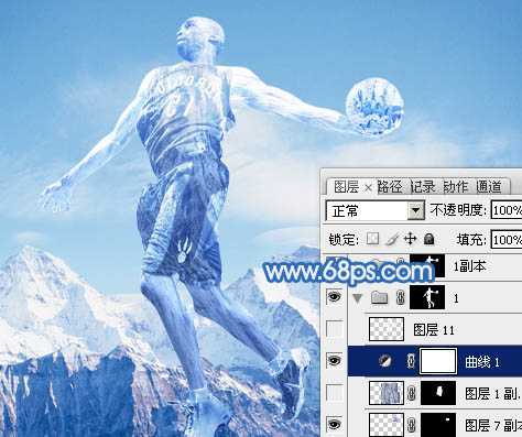 ‘photoshop合成制作超酷的灌篮冰人‘
