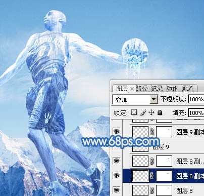 ‘photoshop合成制作超酷的灌篮冰人‘