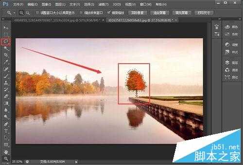 ‘PS内容识别填充功能快速去图片中的水印和杂物‘