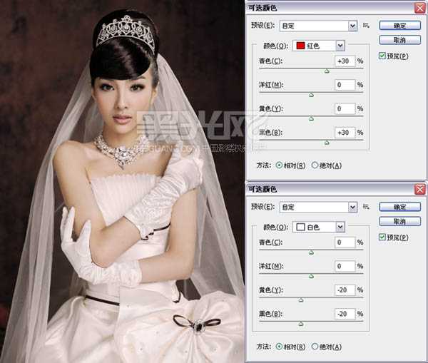 ‘PS调出室内婚纱照片质感肤色效果教程‘