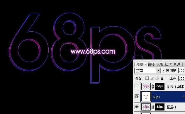 ‘Photoshop将68PS打造出梦幻的潮流光丝字效果‘