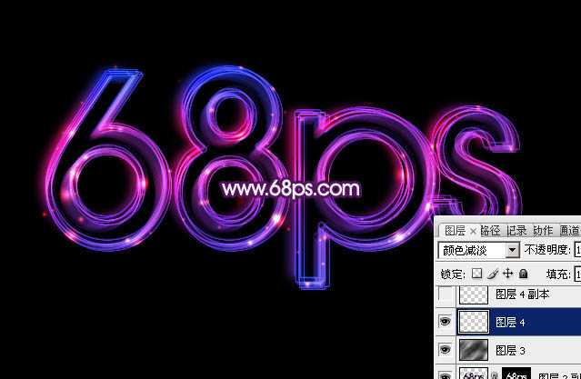 ‘Photoshop将68PS打造出梦幻的潮流光丝字效果‘
