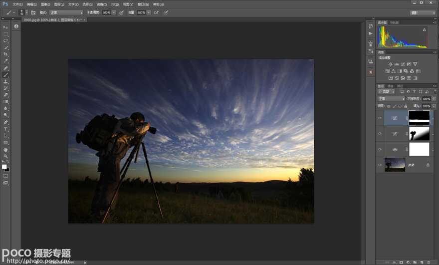 ‘ps利用调整层与蒙版拯救偏暗的照片‘