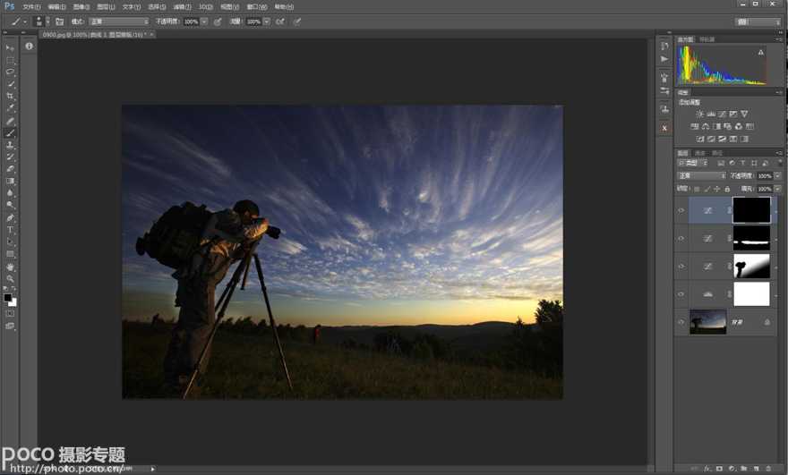‘ps利用调整层与蒙版拯救偏暗的照片‘