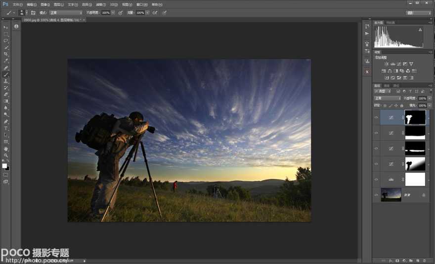 ‘ps利用调整层与蒙版拯救偏暗的照片‘