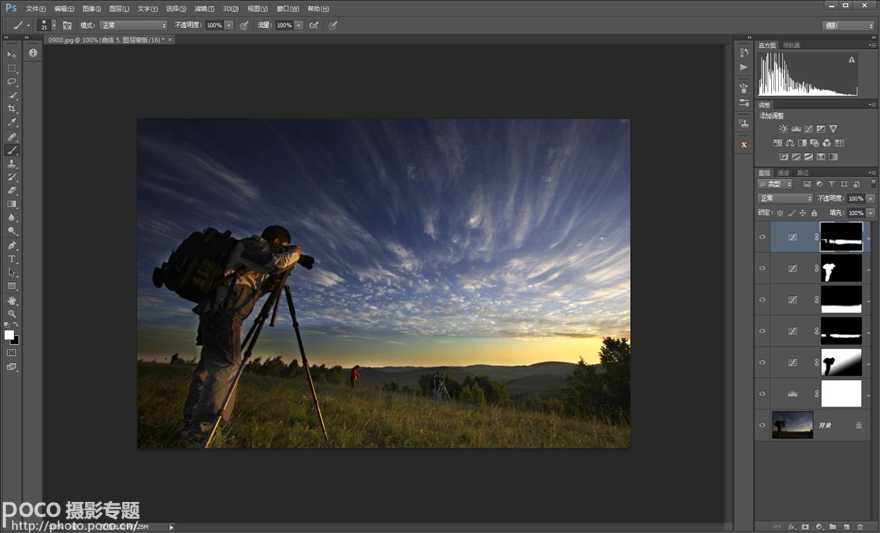 ‘ps利用调整层与蒙版拯救偏暗的照片‘