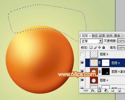 ‘Photoshop设计制作精致的橙黄色圣诞装饰球教程‘