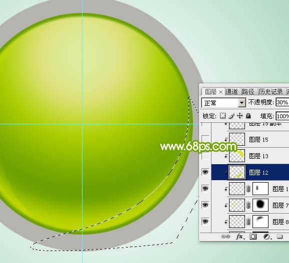 ‘Photoshop设计制作一个漂亮的绿色水晶球按钮‘