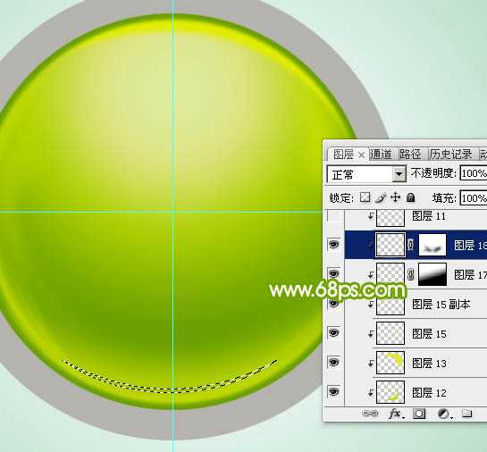 ‘Photoshop设计制作一个漂亮的绿色水晶球按钮‘