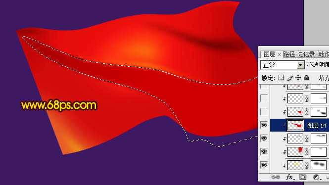 ‘Photoshop打造迎风飘扬的红色党旗‘