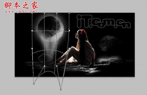 ‘PhotoShop合成制作魔幻世界里仰望天空的美女场景‘