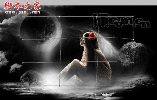 ‘PhotoShop合成制作魔幻世界里仰望天空的美女场景‘