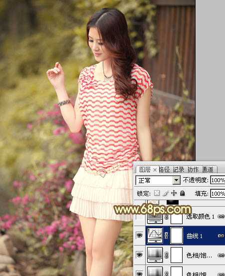‘Photoshop将夏季美女图片增加上柔美的黄褐色‘