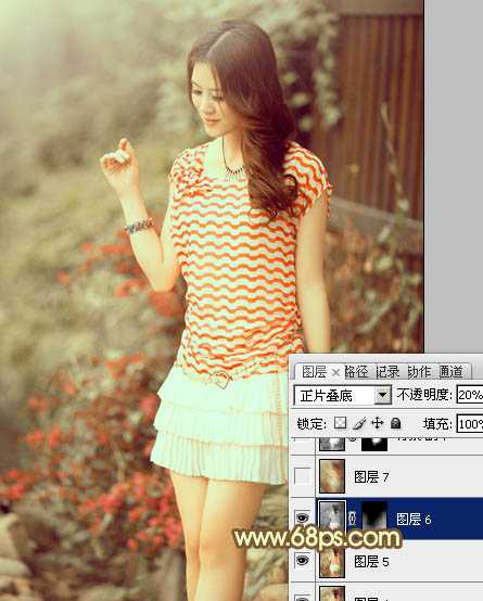 ‘Photoshop将夏季美女图片增加上柔美的黄褐色‘