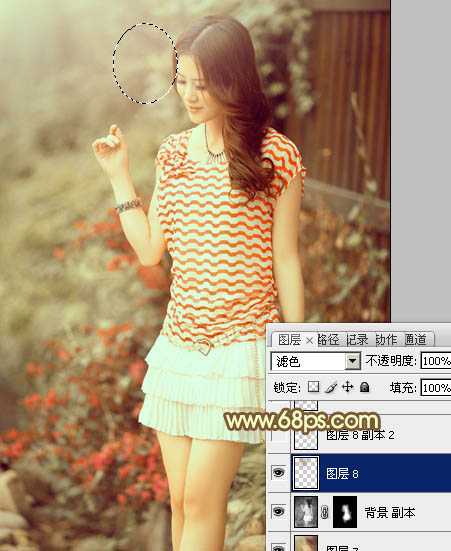 ‘Photoshop将夏季美女图片增加上柔美的黄褐色‘