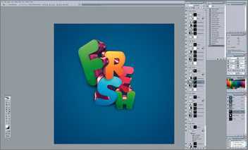 Photoshop扭曲变换制作时尚3D特效字