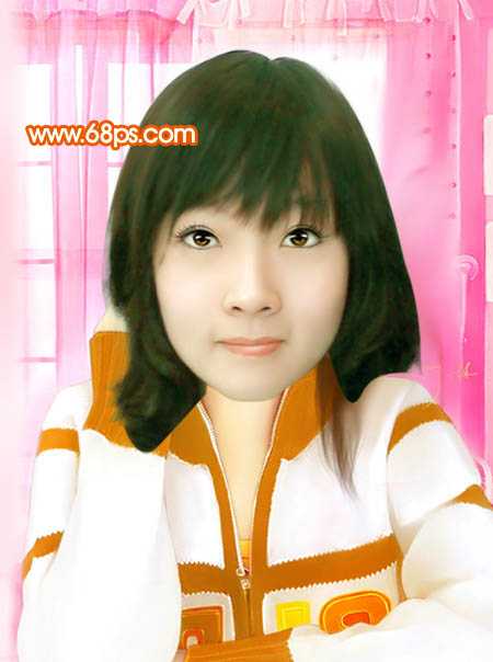 ‘ps想将偏暗的人物转为橙红的手绘效果(更换服饰)‘