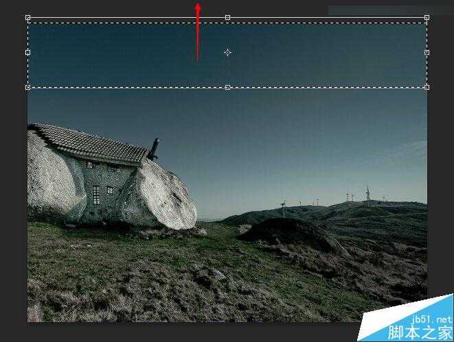 ‘Photoshop合成冷色风格的破损巨石人脸场景效果图‘