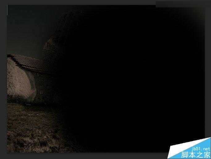 ‘Photoshop合成冷色风格的破损巨石人脸场景效果图‘