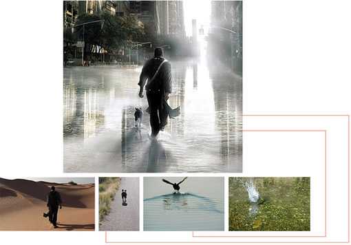 ‘Photoshop打造一座被水冲过的灾难城市‘