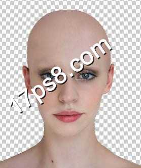 ‘用photoshop去掉美女头发变成光头异形‘