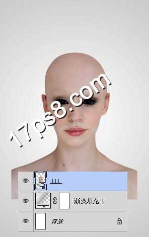 ‘用photoshop去掉美女头发变成光头异形‘