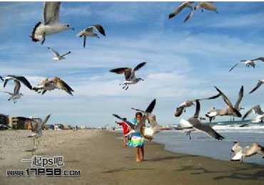 ‘photoshop合成奇幻梦境美女湖面荡舟场景‘